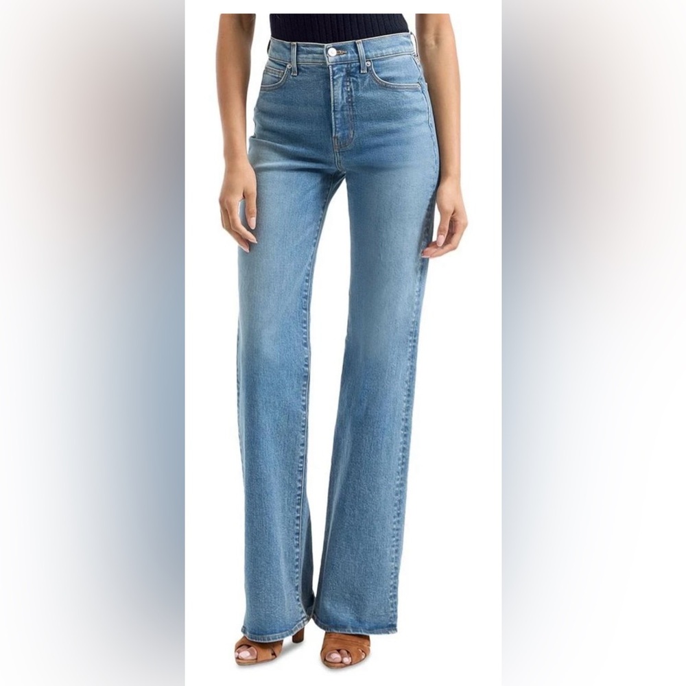 Veronica Beard Crosbie $348 High Rise Slim Wide Leg Jean in Ripple Haze size 30